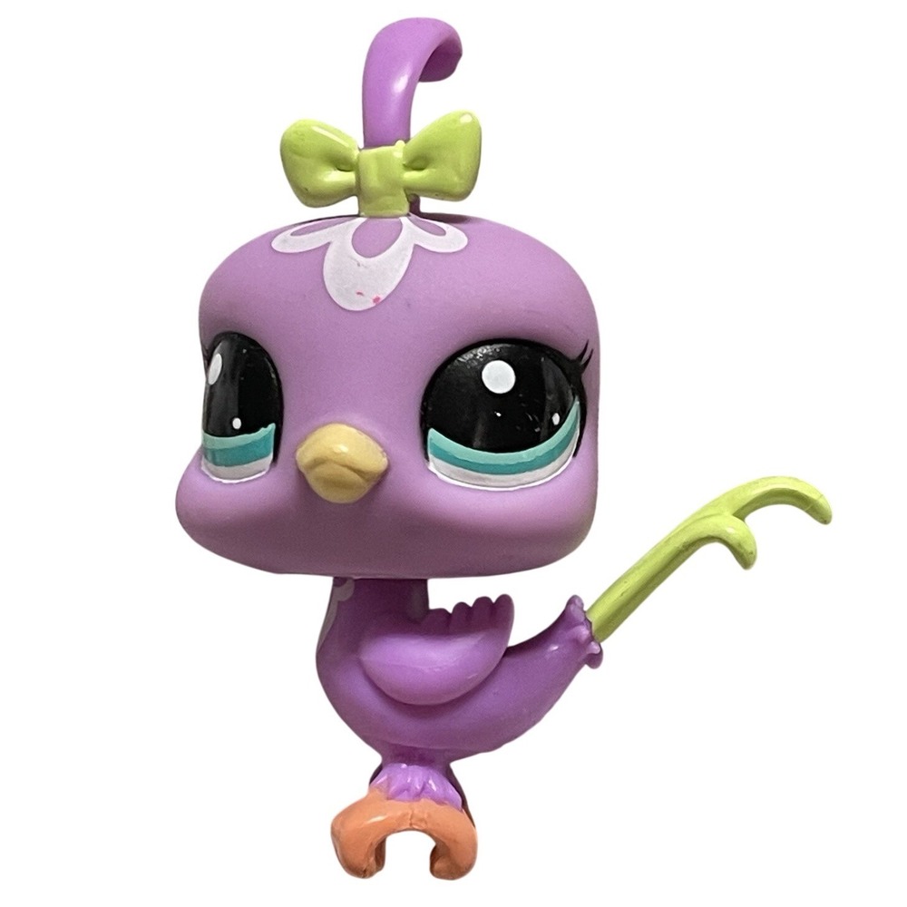 Littlest Pet Shop Bird‎ Hasbro Quail Purple # 2639 with blue eyes LPS Bird